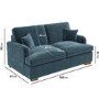 GRADE A2 - 2 Seater Pull-Out Sofa Bed in Petrol Blue Velvet - Payton