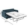 GRADE A2 - 2 Seater Pull-Out Sofa Bed in Petrol Blue Velvet - Payton