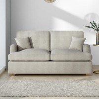 GRADE A1 - 2 Seater Pull-Out Sofa Bed in Beige Woven Fabric - Payton