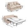 Beige Fabric Pull Out Sofa Bed - Seats 2 - Payton