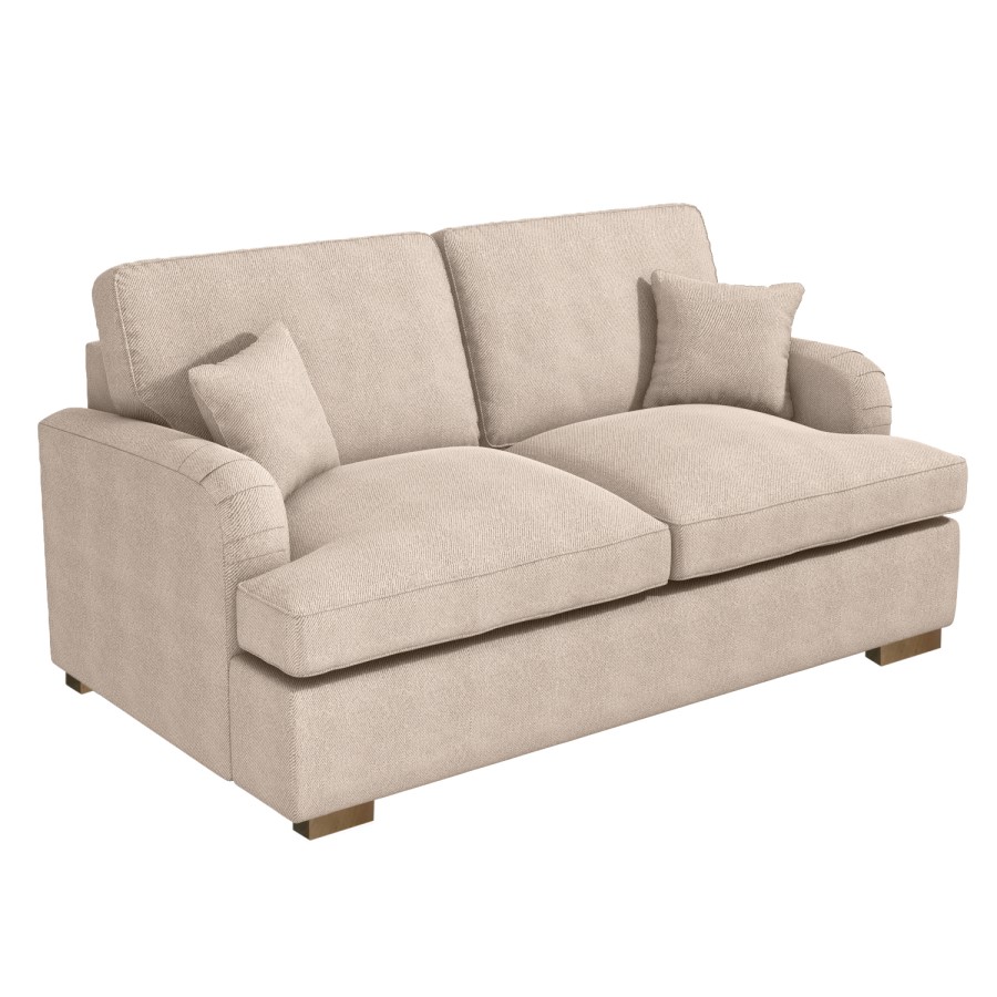 Beige Fabric Pull Out Sofa Bed - Seats 2 - Payton