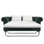 Green Velvet Chesterfield Pull Out Sofa Bed - Seats 3 - Bronte