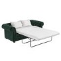GRADE A1 - Pull-Out Chesterfield Sofa Bed in Green Velvet - Bronte
