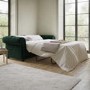 GRADE A2 - Green Velvet Chesterfield Pull Out Sofa Bed - Seats 3 - Bronte