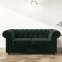 Green Velvet 2 Seater Chesterfield Sofa - Bronte