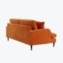 Orange Velvet 3 Seater Sofa - Payton