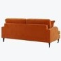 Orange Velvet 3 Seater Sofa - Payton