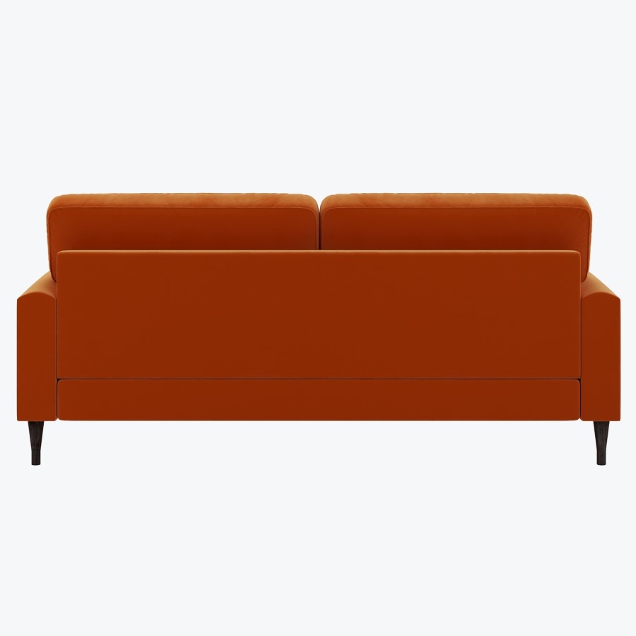 Orange Velvet 3 Seater Sofa - Payton