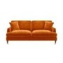 GRADE A2 - Orange Velvet 3 Seater Sofa - Payton
