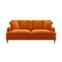 ALMOST PERFECT - Orange Velvet 3 Seater Sofa - Payton