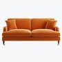 Orange Velvet 3 Seater Sofa - Payton