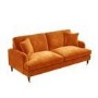 Orange Velvet 3 Seater Sofa - Payton