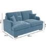 GRADE A1 - 2 Seater Pull-Out Sofa Bed in Light Blue Velvet - Payton