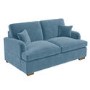 GRADE A2 - Light Blue Velvet Pull Out Sofa Bed - Seats 2 - Payton