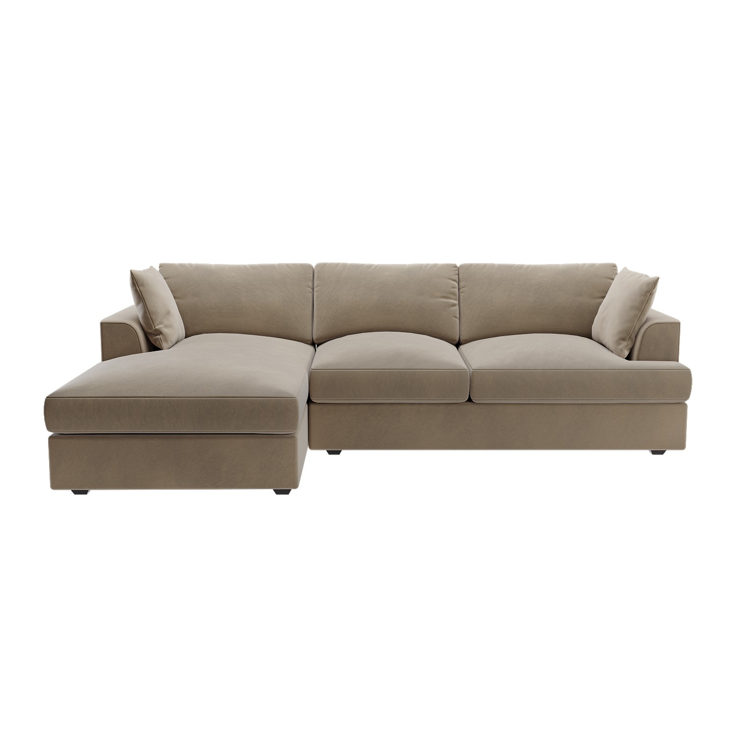 GRADE A1 - 4 Seater Left Hand Facing L Shaped Sofa in Mink Velvet ...