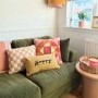 Olive Green Velvet Left Hand 4 Seater Chaise Corner Sofa - August