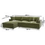 Left Hand Corner Sofa and Love Seat Set in Green Velvet - August