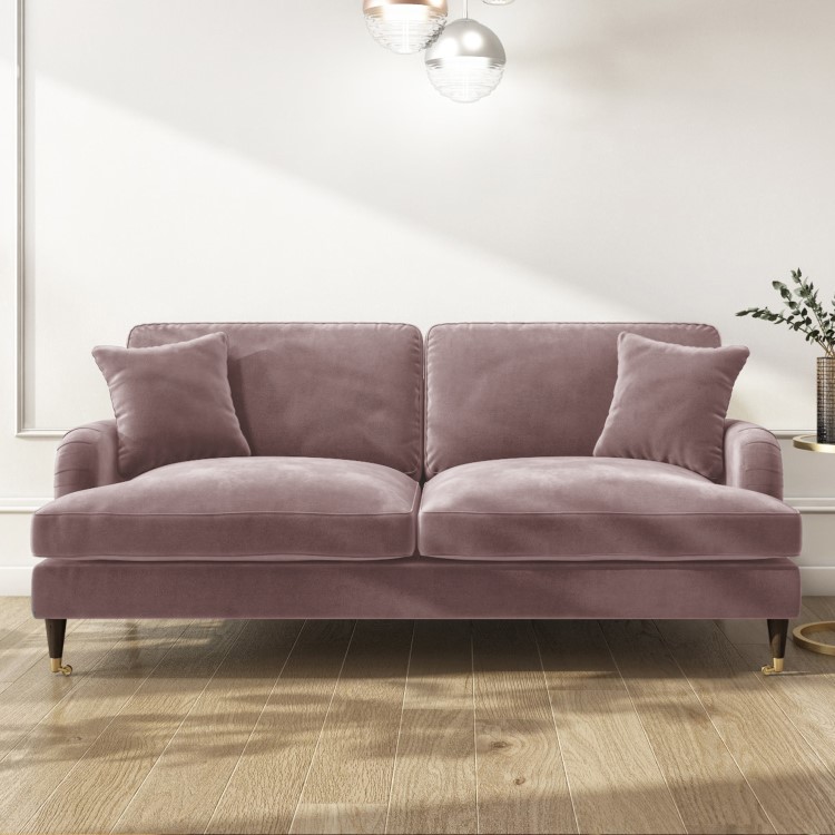 GRADE A2 - Blush Pink Velvet 3 Seater Sofa - Payton