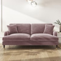 GRADE A2 - Blush Pink Velvet 3 Seater Sofa - Payton