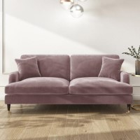 GRADE A1 - 3 Seater Sofa in Blush Pink Velvet - Payton