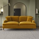 SOF181 Mustard Velvet 3 Seater Sofa - Payton