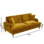 Mustard Velvet 3 Seater Sofa - Payton
