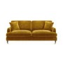 Mustard Velvet 3 Seater Sofa - Payton