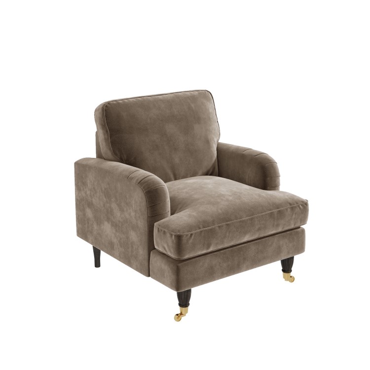 Mink Velvet Armchair - Payton