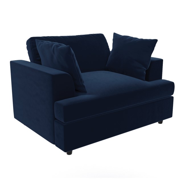 Navy Velvet Love Seat - August