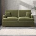 Olive Green Velvet Pull Out Sofa Bed - Seats 2 - Payton