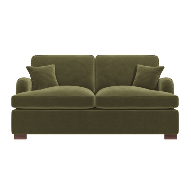 Olive Green Velvet Pull Out Sofa Bed - Seats 2 - Payton