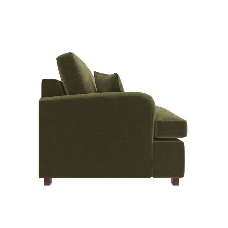 ONLY OPENED - Olive Green Velvet 2 Seater Sofa Bed - Payton