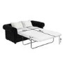 GRADE A2 - Black Velvet 3 Seater Sofa Bed - Bronte