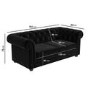 GRADE A2 - Black Velvet 3 Seater Sofa Bed - Bronte