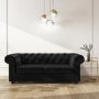 GRADE A2 - Black Velvet 3 Seater Sofa Bed - Bronte