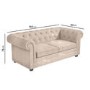 GRADE A2 - Beige Fabric Chesterfield Pull Out Sofa Bed - Seats 3 - Bronte