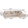 GRADE A1 - Beige Woven 4 Seater Right Hand Facing L Shaped Sofa - August 