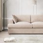 Beige Fabric Right Hand 4 Seater Corner Sofa - August