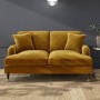 GRADE A2 - Mustard Velvet 2 Seater Sofa - Payton