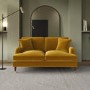 ONLY OPENED - Mustard Velvet 2 Seater Sofa - Payton