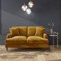 Mustard Velvet 2 Seater Sofa - Payton