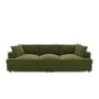 Large Olive Green Velvet 4 Seater Sofa - August