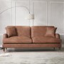 Tan Faux Leather 3 Seater Sofa - Payton