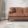 Tan Faux Leather 3 Seater Sofa - Payton