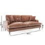 Tan Faux Leather 3 Seater Sofa - Payton