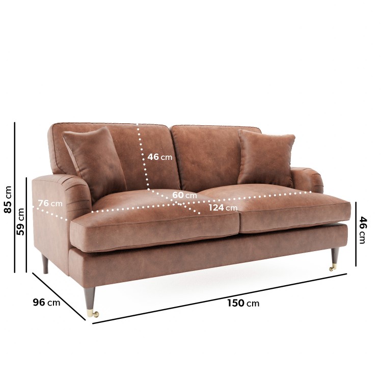 Tan Faux Leather Sofa - Seats 2 - Payton