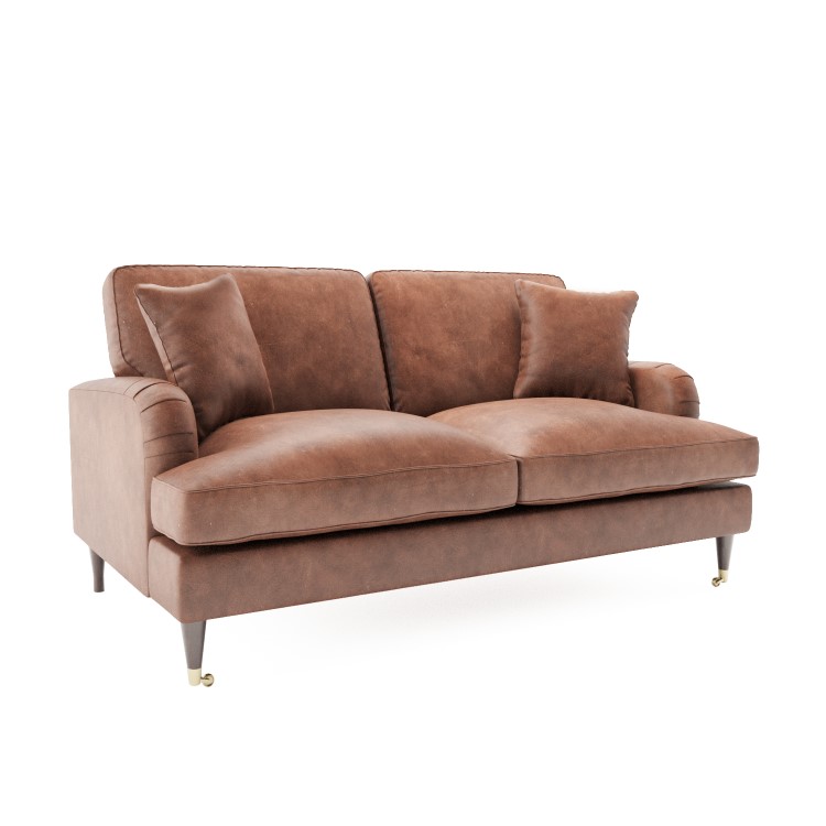 Tan Faux Leather Sofa - Seats 2 - Payton