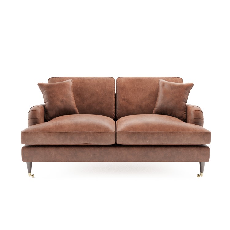 Tan Faux Leather Sofa - Seats 2 - Payton