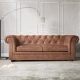 Tan Faux Leather Chesterfield Sofa - Seats 2 - Bronte