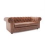 Tan Faux Leather Chesterfield Sofa - Seats 2 - Bronte